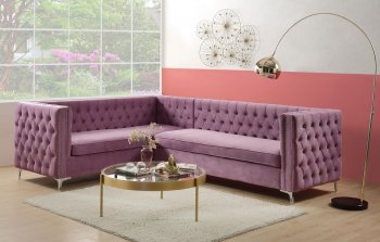 Rhett Sectional Sofa 55500 in Purple Velvet by Acme [AMSS-55500 Rhett]