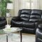 G943 Motion Sofa & Loveseat in Black Bonded Leather by Glory