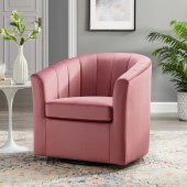 Prospect Swivel Chair Set of 2 in Dusty Rose Velvet by Modway