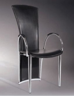 Set of 2 Modern Dining Arm Chairs With Extended Back Panel