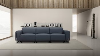 Hudson Power Motion Extended Sofa Slate Leather by Beverly Hills [BHS-Hudson Ext Slate]