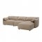 Veata Sectional Sofa LV03090 in Light Brown Suede Velvet by Acme
