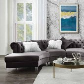 Ninagold Sectional Sofa 57355 in Gray Velvet by Acme