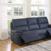 Variel Recliner Sofa 608991 in Blue by Coaster w/Options