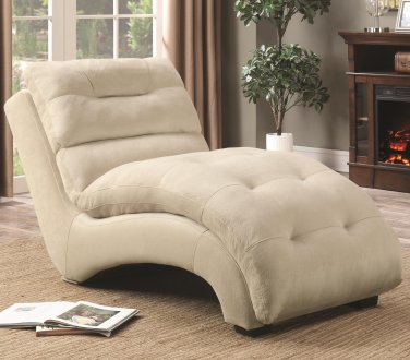 550347 Chaise in Tan Microfiber Fabric by Coaster
