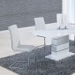D470DT Dining Set 5Pc w/490DC White Chairs by Global Furniture