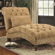 902077 Accent Chaise in Golden Sand Tone Fabric by Coaster
