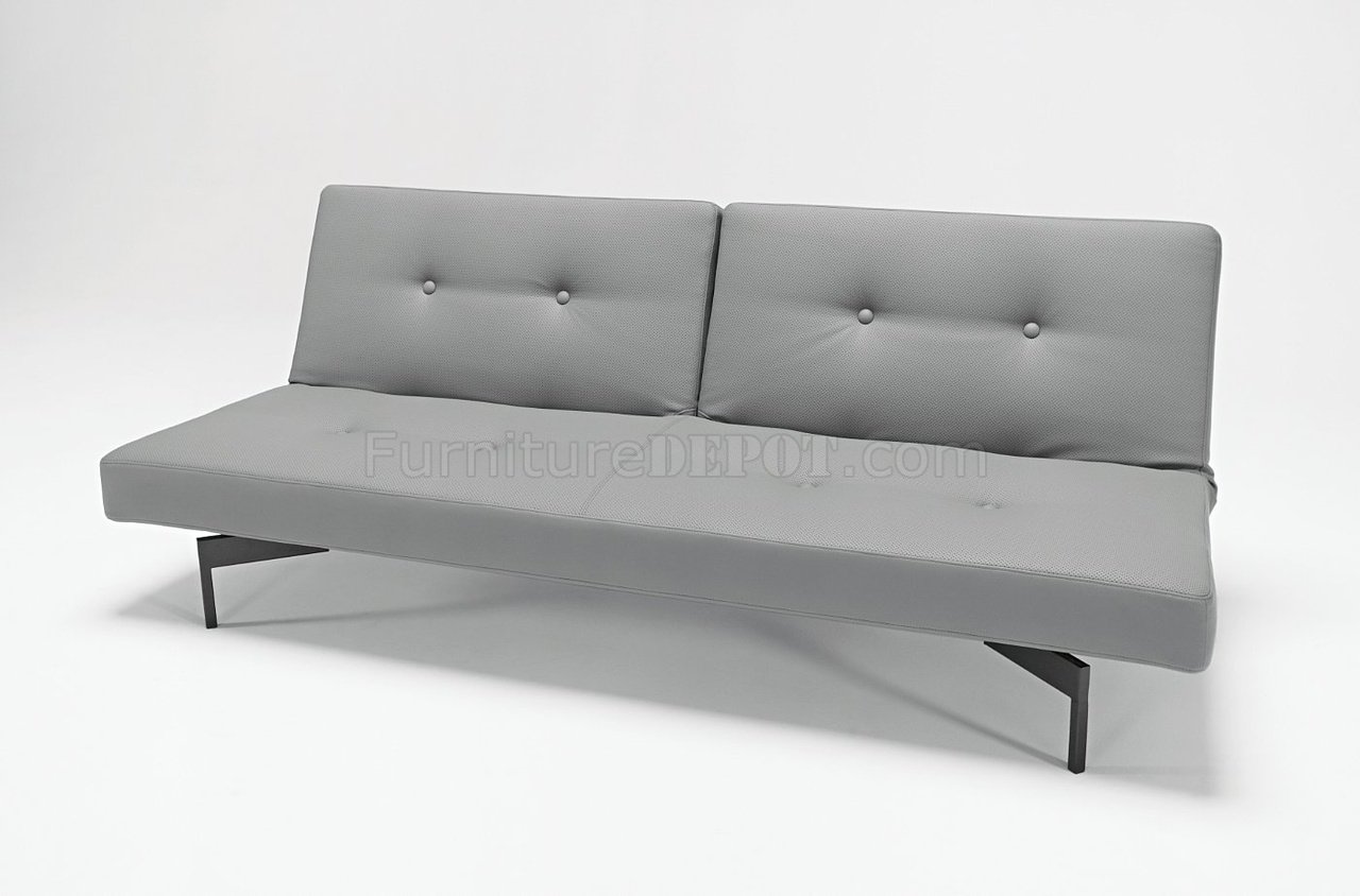 Grey or White Leatherette Modern Sofa Bed by Innovation Living - Click Image to Close