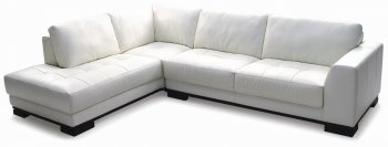 Snow White Full Italian Leather Modern Sectional Sofa [NSSS-422005-Harmony]