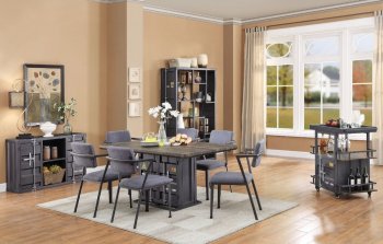 Cargo Dining Room Set 5Pc 77900 in Gunmetal by Acme w/Options [AMDS-77900 Cargo]
