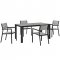Maine 5 Piece Outdoor Patio Dining Set in Brown & Gray by Modway