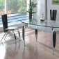Rectangle Glass Top Dinette With Lower Glass Shelf