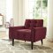 Delve Sofa in Maroon Velvet Fabric by Modway w/Options