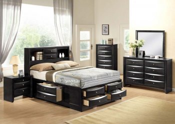 21610 Ireland Bedroom in Black by Acme w/Platform Bed & Options [AMBS-21610 Ireland]
