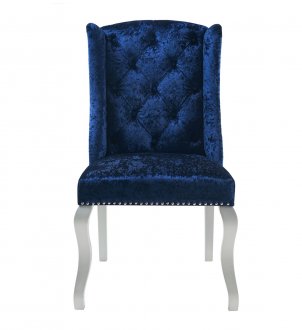 D2106DC Dining Chair Set of 4 in Dark Blue Fabric by Global
