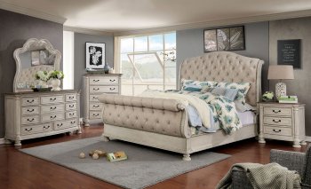 Lysandra Bedroom CM7663WH in Antique White & Rustic Natural [FABS-CM7663WH-Lysandra]