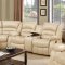 9243 Reclining Sectional Sofa in Cream Bonded Leather w/Options