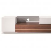 TV015 TV Stand in White Lacquer/Walnut by J&M Furniture