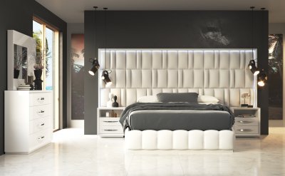 Orion Bedroom in White by ESF w/Optional White Casegoods
