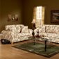 Floral Pattern Fabric Traditional Sofa & Loveseat Set