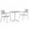Maine 3 Piece Outdoor Patio Dining Set in White & Gray by Modway