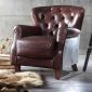 Brancaster Accent Chair 59830 in Brown Leather by Acme